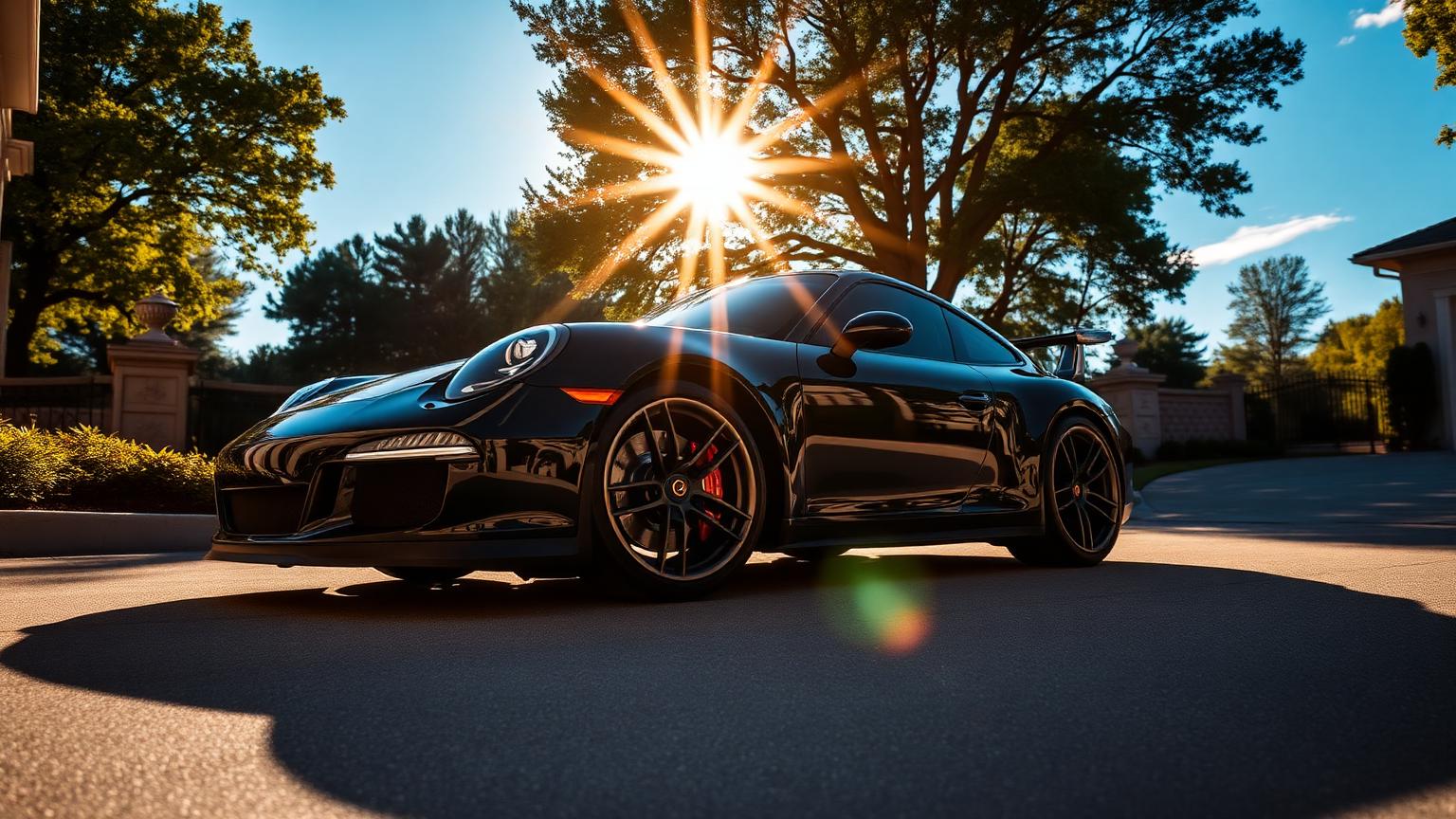 Luxury car being detailed on a hot Atlanta summer day